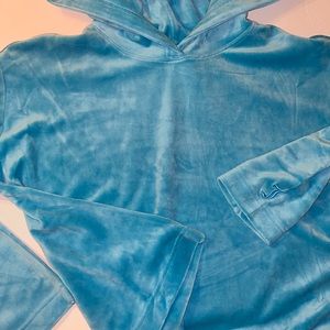 Juicy Couture blue  velour pullover size XS